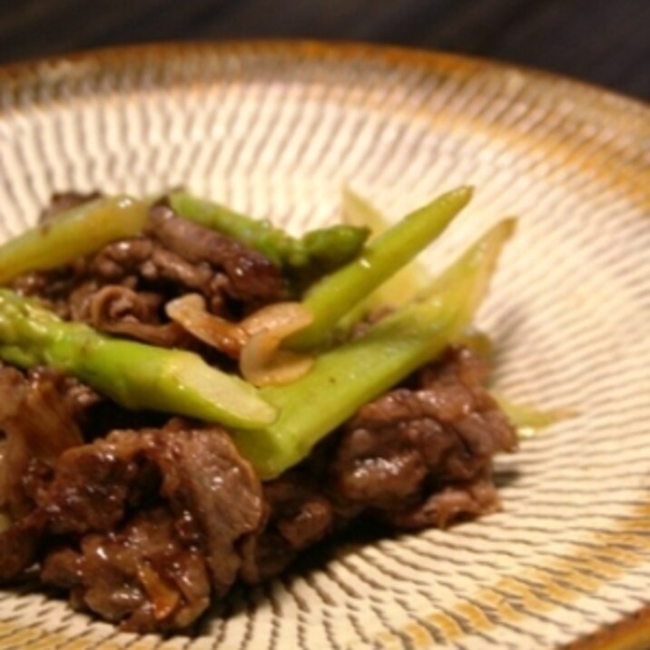 ささっと中華！牛肉とアスパラの炒め物